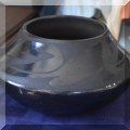 P17. Signed Ramona Sanchez Gonzales black-on-black San Ildefonso Pueblo vase. 